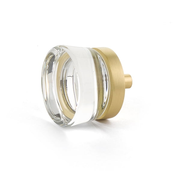 Schaub And Company 77-SB City Lights 1-3/8" Contemporary Flat Disc Luxury Solid Brass And