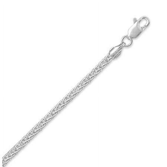 Sterling Silver 24 Inch French Wheat Chain Necklace 1.5mm Wide With Lobster Closure