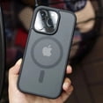 thumbnail image 2 of Transparent Matte Magnetic Case For iPhone 15 14 13 12 11 Pro Max Plus Phone Cases For Magsafe Wireless Charge Cover Accessories, 2 of 5