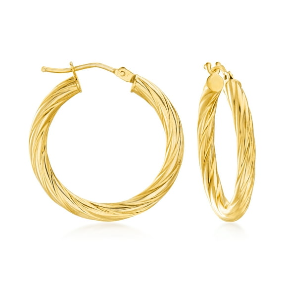 Ross-Simons Italian 18kt Yellow Gold Twisted Hoop Earrings, Women's, Adult