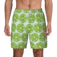 thumbnail image 2 of Goofa Green Lemon Slices Printed Men's Swim Trunks Board Shorts Quick Dry Mens Swimming Trunks with Compression Liner,Breathable Fit Hawaii Beach Shorts-X-Large, 2 of 9