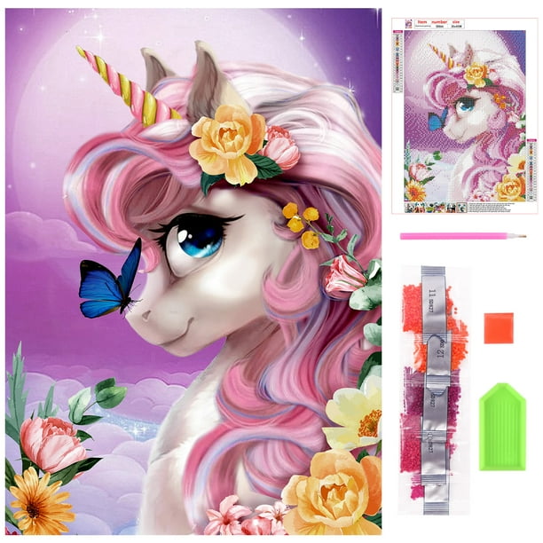BUBABOX 12*16'' 5D Unicorn Diamond Art Painting,Full Drill Round