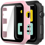 Hianjoo [2-Pack] Case Compatible with Apple Watch Serie 3 Serie 2 42mm, Built-in Ultra Thin HD Tempered Glass Screen