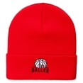 thumbnail image 5 of Baller Embroidered 12 Inch Long Knitted Beanie - Red OSFM, 5 of 5