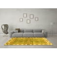 thumbnail image 3 of Ahgly Company Machine Washable Indoor Round Oriental Yellow Traditional Area Rugs, 5' Round, 3 of 4
