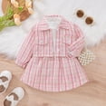 thumbnail image 3 of Gyratedream 0-24M Baby Girl Plaid Cardigan Long Sleeve Turtleneck Dress Gown Outfits, 3 of 9