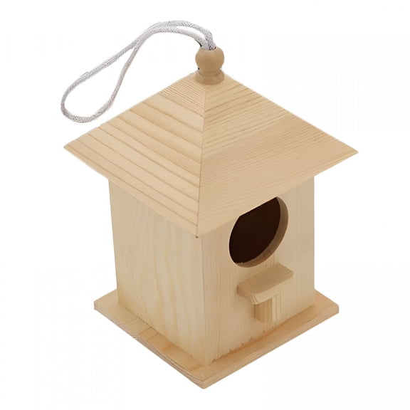 ACDANC Beige Plastic Wood Bird House for Small and Medium Birds Easy to Hang Ideal for Garden Decor