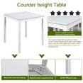thumbnail image 6 of GZXS Compact 5-Piece Counter Height Table Set, 34.5" Square Kitchen Table with 4 Upholstered Chairs, Space-Saving Dining Set for Apartment/Home Office (White+Light Gray), 6 of 8