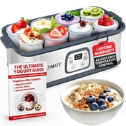 Ultimate Probiotic Yogurt Maker with 8 6 oz Glass Jars, Adjustable Temperature, 48-Hour Timer, Bpa-Free