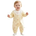 thumbnail image 3 of Newborn Baby Girl Clothes Cotton Bubble Romper Preemie Newborn Baby Girl Summer Outfit Long Sleeves Ruffle Smocked Tulle Romper Dress Jumpsuit Clothes,ruffle smocked romper 5-8 Months, 3 of 6
