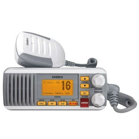 Uniden UM385 Fixed Mount VHF Marine Radio w/ IPX4/JIS4 Waterproof Level