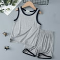 thumbnail image 2 of Kids Toddler Boys Shorts Set Tracksuit Vest Athletic Short Set Loose And Girls Sleeveless Pajamas Round Neck Home Wear Two Piece Clothes Set Summer Outfits,Size 3 Years 4 Years, 2 of 4