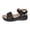 Black,#053, variant on Women's Dual Wide Strap Metal Buckle Ankle Wrap Wedge Platform Open Toe Walking Sandals,40