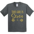 thumbnail image 3 of Inktastic 7th Birthday Gold Lettering 7 Year Old Girl Youth T-Shirt, 3 of 5