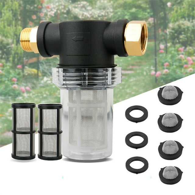 Sediment Filter Attachment for Garden Hose and Pressure Washer, 3/4 Inch Inlet, Removes Debris for Clean Outdoor Water Use, Protects Pump for Well Water and Rural Homes