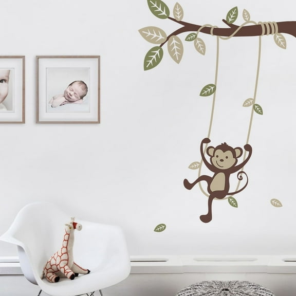 Monkey on a Swing Wall Decal - Scheme C