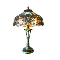 Chloe Lighting Alessandra Tiffany-Style 2-Light Victorian Table Lamp with 17" Shade