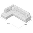 thumbnail image 3 of PonLiving Furniture Furniture Sectional Sofa Set, Living Room Sofa Set, Leather L Shape Sofa Left Hand Facing,Ginger ( without Storage Ottoman), 3 of 4