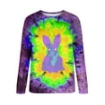 thumbnail image 4 of Fashion Women Easter Printed Round Neck Long Sleeve T-Shirt Printing Sweatshirt Blouse Tops, 4 of 5