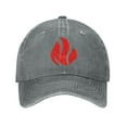 thumbnail image 1 of DouZhe Adjustable Washed Cotton Baseball Cap - Fire Burning Symbols Prints Vintage Dad Hat Unisex Sports Caps (Gray), 1 of 7
