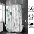 thumbnail image 4 of FREEAMG Bath Curtains Shower Curtain Watercolor Floral Green Bathroom Waterproof Machine Washable Fabric Decor Shower Curtains for Bathroom, 72x72in, 4 of 6