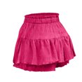 thumbnail image 6 of Lenpel Women's Flowy Shorts Trendy Boho Elastic High Waisted Pleated Ruffled Tiered Mini Skorts Summer Casual Shorts, 6 of 7