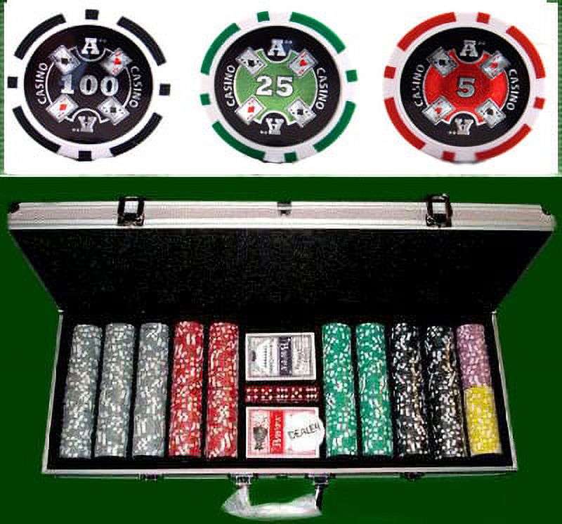 500ct. Ace Casino 14g Poker Chip Set in Aluminum Metal Carry Case - image 3 of 3
