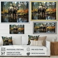 thumbnail image 4 of Designart "Canadian Moose in Brown and Yellow" Animals Floater Framed Canvas Art Print, 4 of 7