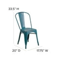 thumbnail image 6 of BizChair Commercial Grade Distressed Kelly Blue-Teal Metal Indoor-Outdoor Stackable Chair, 6 of 12