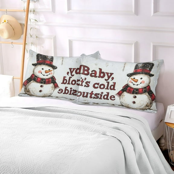 Pillow Case Plush Pillow Lovely Snowman with Hat Case standard size/King size/Queen size Bed Pillow Pillowcases