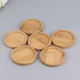 thumbnail image 4 of Miangastore 6PCS Flowerpot Tray Ceramic Coaster Round Succulent Flower Pot Bamboo Tray, 4 of 8