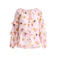 thumbnail image 5 of The Pioneer Woman Floral Print Blouse with Ruffle Sleeves, Sizes S-3XL, Women’s, 5 of 5