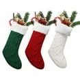 thumbnail image 3 of CSCHome Christmas Stocking 15x11inch Plush Knitted Stocking Family Holiday Christmas Party Gifts and Decorations, 3 of 7
