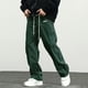 thumbnail image 1 of Pantalones largos de poliéster para hombre, de moda, de color liso, con bolsillos, cintura elástica y cordón ajustable., 1 of 6