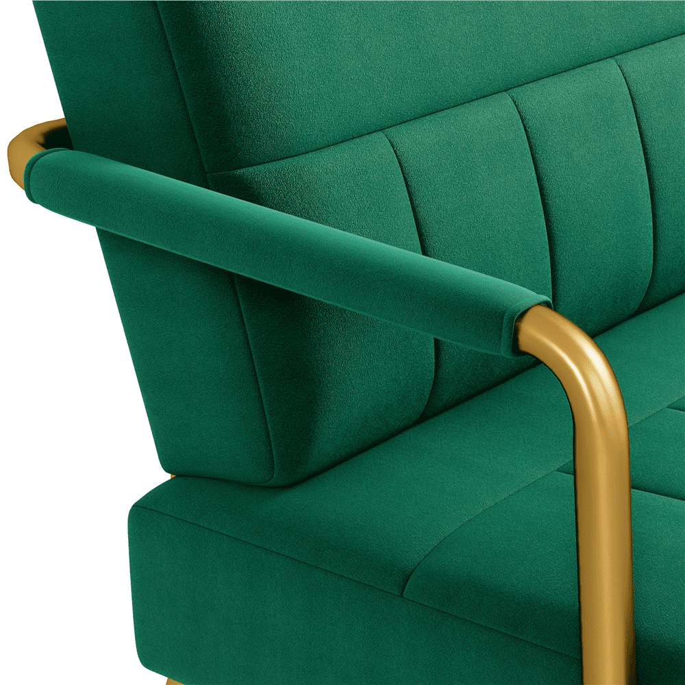 Yaheetech 56.6'' W Modern Upholstered Sofa Couch with 2 Pillows, Green