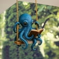 thumbnail image 6 of Uutvery Octopus Reading Accessory Hanging with Christmas Hat, Quirky Bookmark Holder and Desk Decor, Fun Festival Themed Ornament for Book Lovers, Unique Gift Idea, 3.54 Inches, 6 of 7