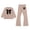 1-Khaki3870, variant on WOYY Outfits for Girls Bow Crew Neck Pullover Sweatshirt Flared Pants Set Casual Sweatsuit Kids Clothing Sets, Sizes 3-10