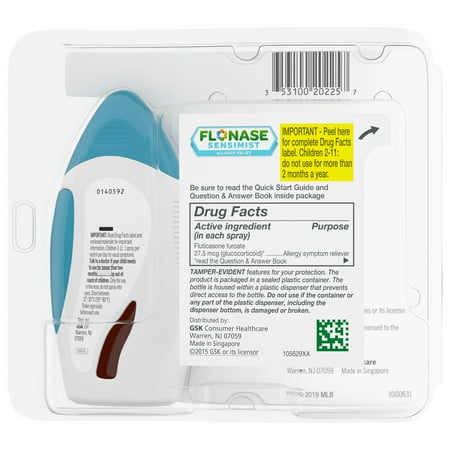 Flonase Sensimist Allergy Relief Nasal Spray Non Drowsy Allergy Medication, Gentle Mist - 120 Sprays