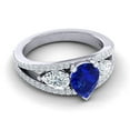 thumbnail image 3 of 2.00 Carat Beautiful Pear Cut Blue Sapphire Gemstone & Natural Diamond Anniversary Ring for Women Solid 14K White Gold Size 4.5 by Diamond-Capitals, 3 of 8