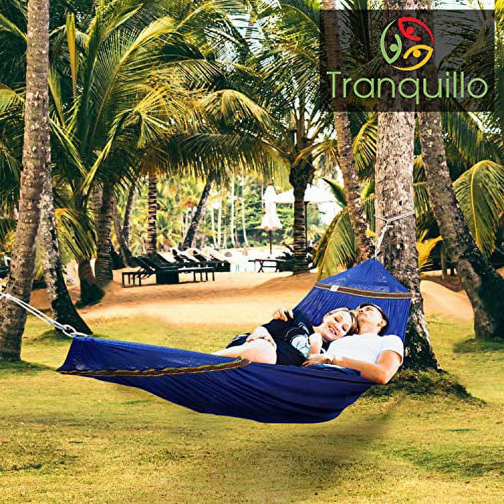 Tranquillo Portable Polyester Hammock Net – Carry Bag Included,  Blue