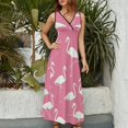 thumbnail image 4 of Flamingo Pattern Pattern Design Sleeveless Dress Summer Clothes for Women Women's Clothing 2025, 4 of 7