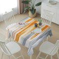 thumbnail image 6 of Orange Gray Table Cloth Waterproof Tablecloths, Retro Country Abstract Ombre Aesthetic Tablecloth Dining Table Cover for Kitchen Party Tabletop Outdoor, Square Tablecloth 54x54 Inch, 6 of 9