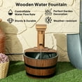 thumbnail image 4 of Outsunny Outdoor Waterfall Fountain, Garden Wood Barrel, Carbonized, 4 of 10