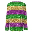 thumbnail image 5 of Aloohaidyvio Mardi Gras Clothing,Womens Crew Neck Mardi Gras T-Shirt Mask Print Party Long Sleeve Tops, Mardi Gras Shirts, 5 of 5