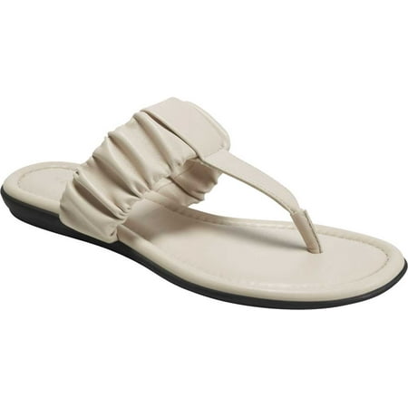 

Women s Aerosoles Cady Thong Sandal Off White Faux Leather 8 M