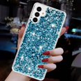 thumbnail image 2 of For Samsung Galaxy S24 Case,Cute Glitter Bling Twinkle Stardust with Drop Protection Shockproof Soft TPU Slim Flexible Phone Case Girls/Women Protective case for Samsung Galaxy S24,Anti Scratch,Blue, 2 of 5
