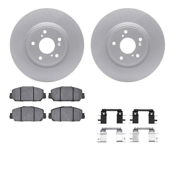 Dynamic Friction Company Front Geospec Brake Rotors with 5000 Advanced Brake Pads includes Hardware 4512-59196