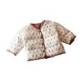 thumbnail image 3 of Esaierrr 1-7Y Baby Kids Flower Down Jackets for Boys Girls Buttons Winter Down coats Outerwear v-neck Warm Cotton Coats Washing-free Down liner Winter Tops Long Sleeve Thickening Snowsuit, 3 of 6
