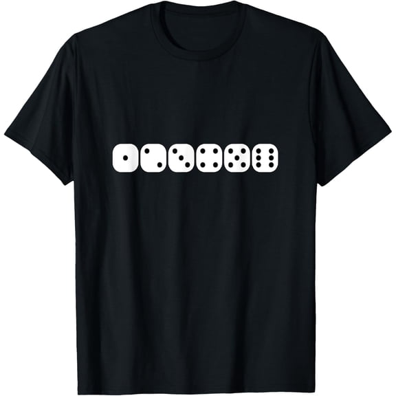 Dice Numbers T-Shirt men and women can wear, black, white, gifts