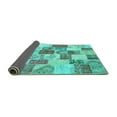 thumbnail image 2 of Ahgly Company Indoor Square Patchwork Turquoise Blue Transitional Area Rugs, 4' Square, 2 of 4